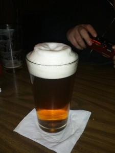 Beer with heady pour